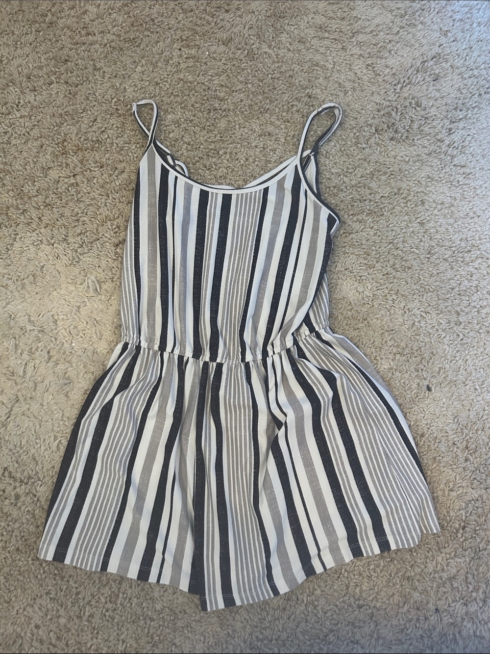 Ardene Black & White Striped Romper